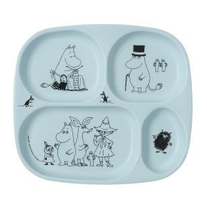 צלחת מחולקת מומין תכלת